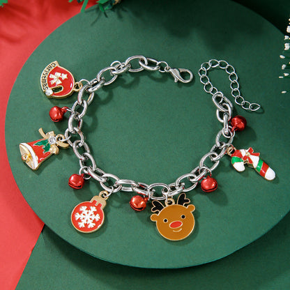 Christmas Bracelet, Santa, Snowflake, Pearl