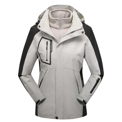 Winter Outdoors Three-in-one Coat Warm-keeping Cotton Clothing Shell Jacket