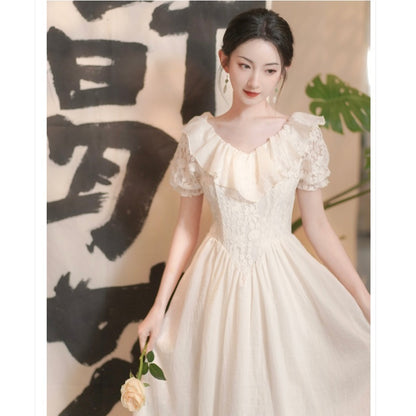 Summer Women's French Court Style Princess On The Run Dress