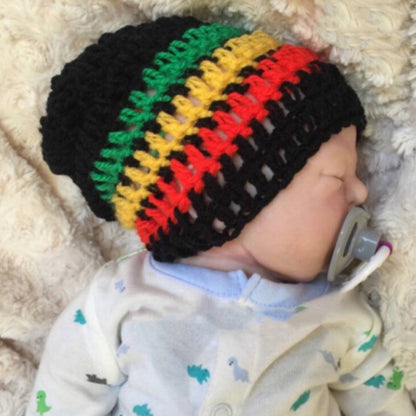 Jamaica Reggae Children Rainbow Woolen Cap