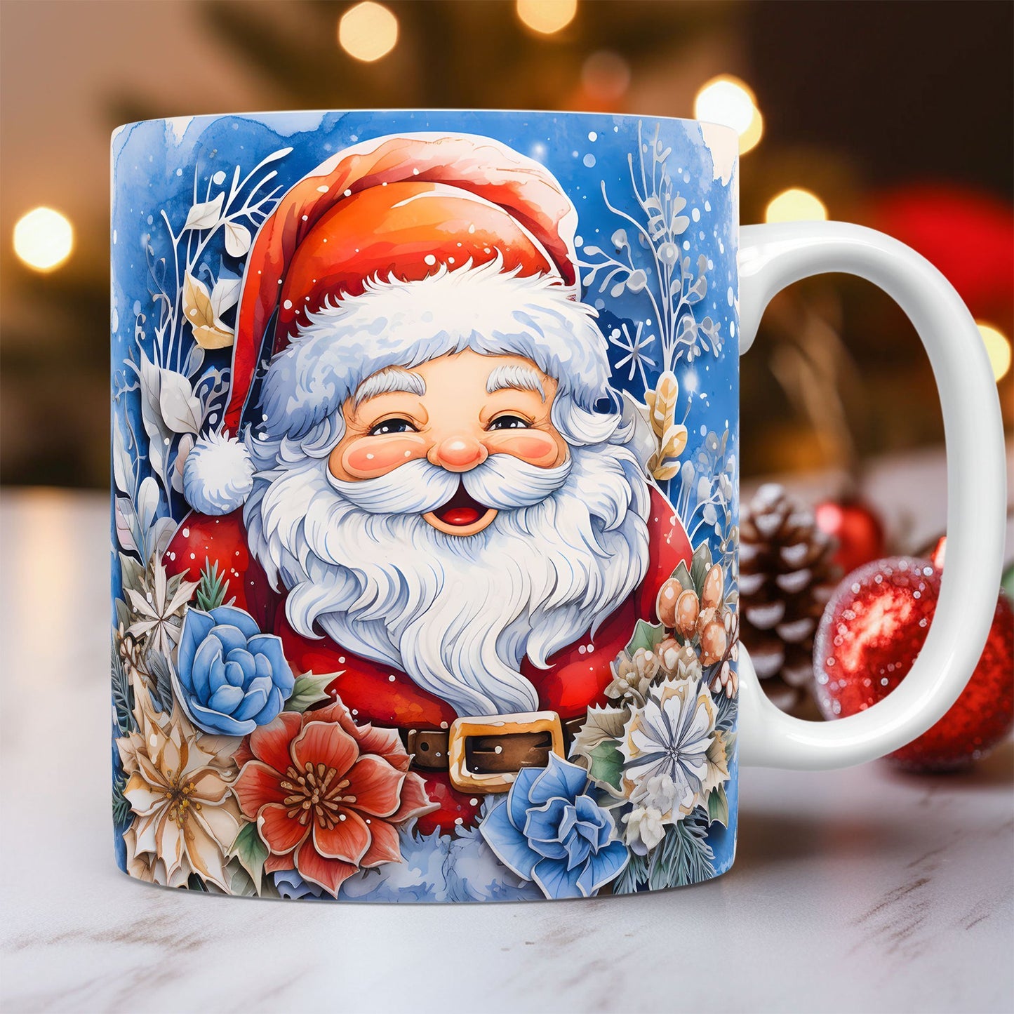 Creative 3D Christmas Ceramic Mug Snowman Santa Design