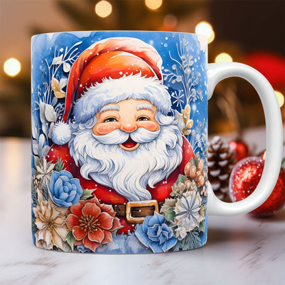 Creative 3D Christmas Ceramic Mug Snowman Santa Design