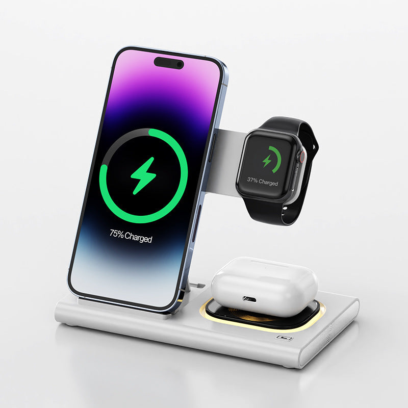 3 In 1 15W Wireless Charger Magnetic Night Light Stand