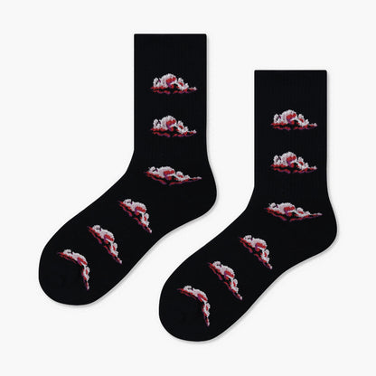 Creative Minimalist Printed Casual Mid Length Socks