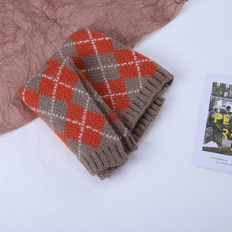 Warm All-matching Plaid Knitted Children's Scarf