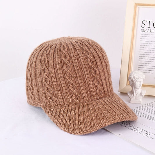 Wool Baseball Cap Korean Warm Solid Color