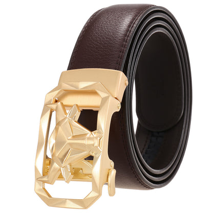 Fashion Men's Leather Belt Alloy Buckle