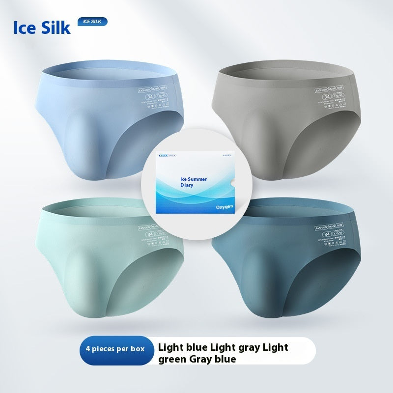 Ice Silk Men's Summer Seamless Briefs