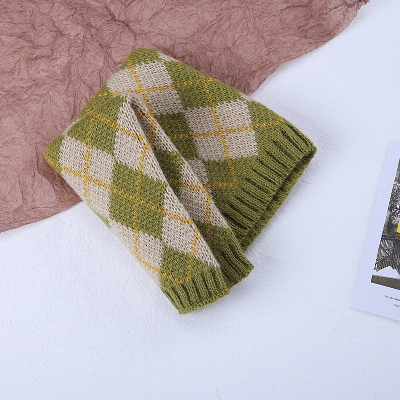 Warm All-matching Plaid Knitted Children's Scarf
