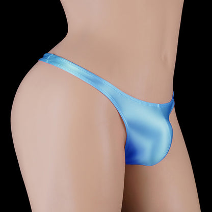 Men's Low Waist T-back Shiny Elastic Briefs