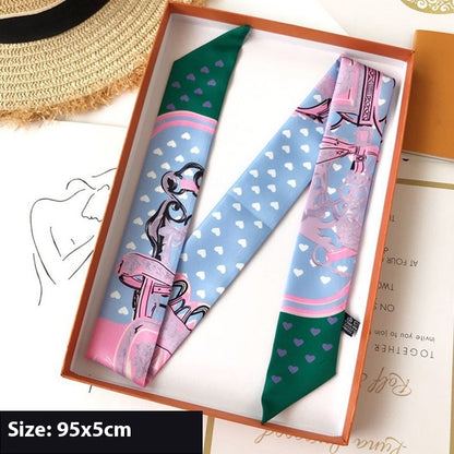 Thin Ribbon Bag Handle Decoration Scarf