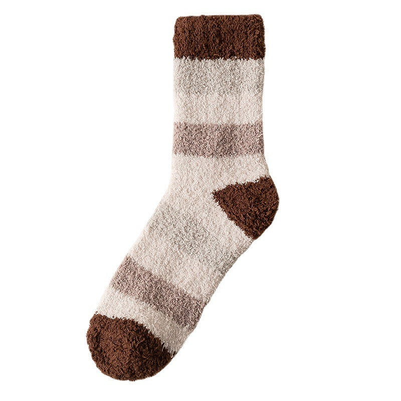Coral Fleece Mens Mid-calf Warm Sleeping Socks