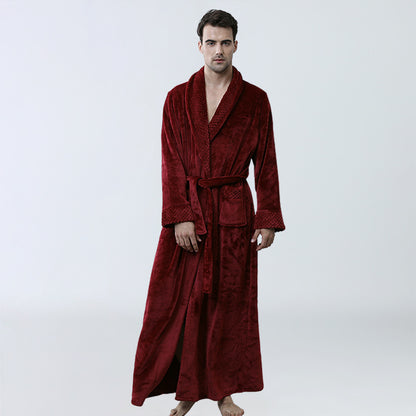 Men's Winter Coral Fleece Pajamas Nightgown