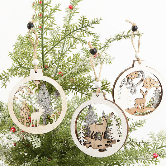 Creative Christmas Wooden Pendant