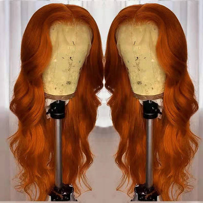 European & American Dark Orange Smooth Hair Wig
