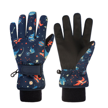 Children's Skiing Gloves with Thickened Fleece