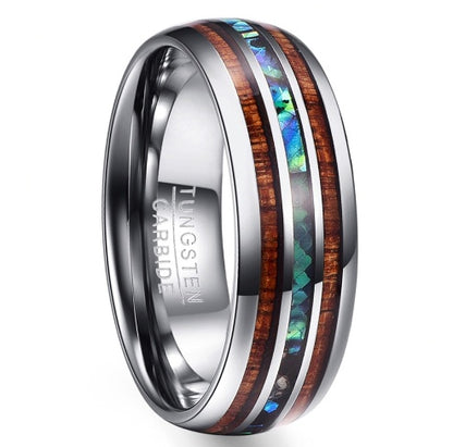 Nuncad 8MM Hawaiian Koa Wood Men's Wedding Ring