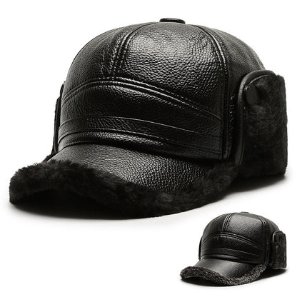 Men's Ear Protection Winter Warm Peaked Cap for Elderly