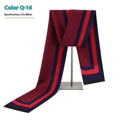 Men's Winter Warm Striped Business Scarf