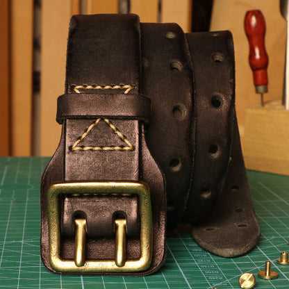 Cowhide Handmade Anti-allergy Men's Leather Belt
