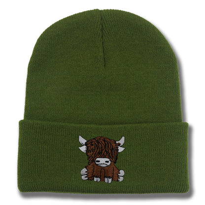 Cartoon Long Hair Yak Knitted Hat Winter Warm Wool
