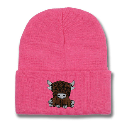 Cartoon Long Hair Yak Knitted Hat Winter Warm Wool