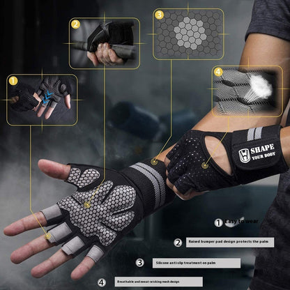 Fitness Weightlifting Half Finger Anti-slip Gloves