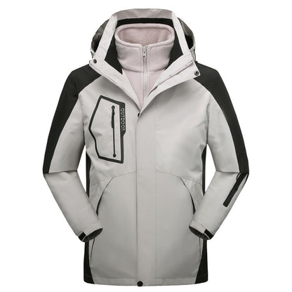 Winter Outdoors Three-in-one Coat Warm-keeping Cotton Clothing Shell Jacket