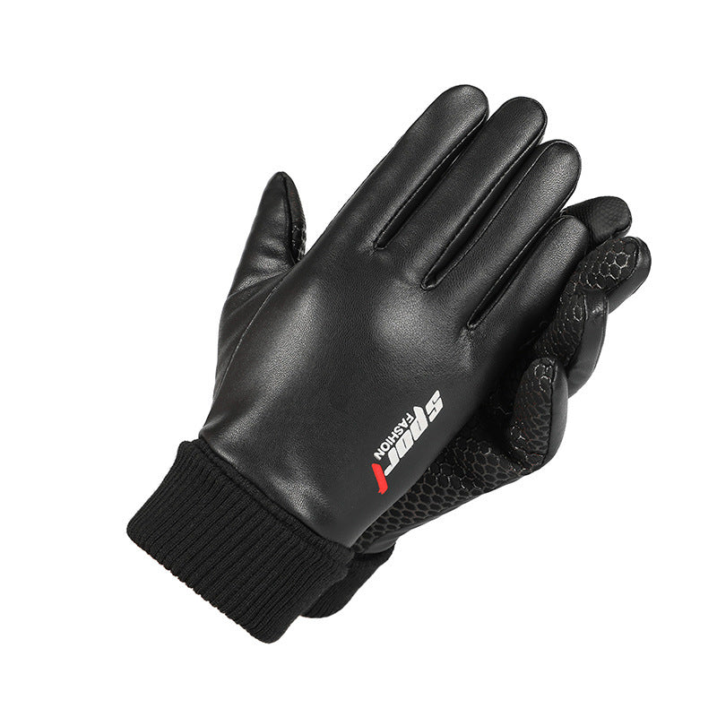 Men's Warm Touch Screen Leather Gloves