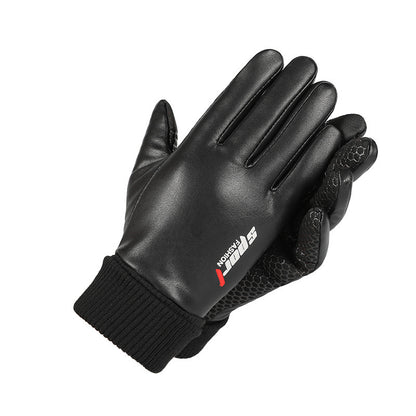 Men's Warm Touch Screen Leather Gloves