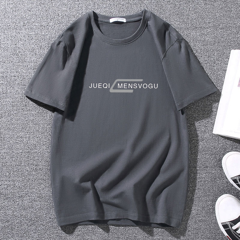 Plus Size Cotton Round Neck Men's T-shirt