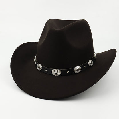 European And American Style Woolen Cowboy Hat Men's Lady Couple Ethnic Style Curling