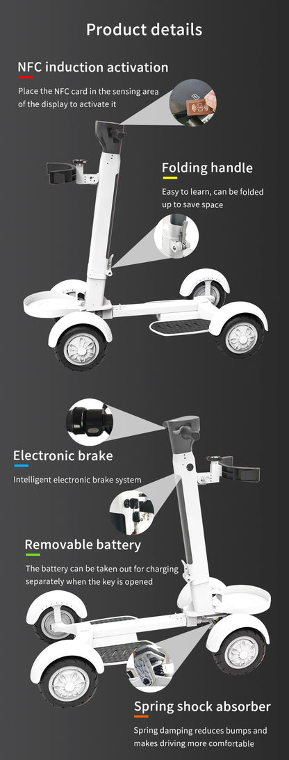 Four Wheel Electric Golf Folding Scooter