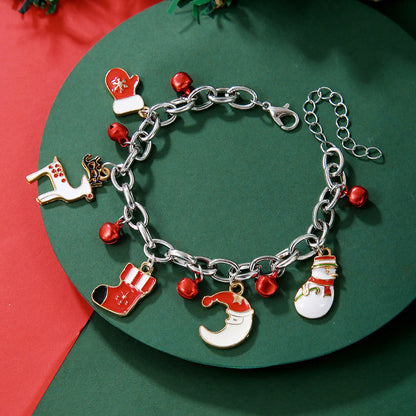 Christmas Bracelet, Santa, Snowflake, Pearl