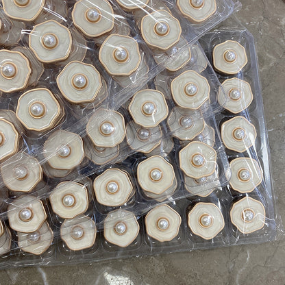 Pearl Cream Tweed Jacket Metal Button