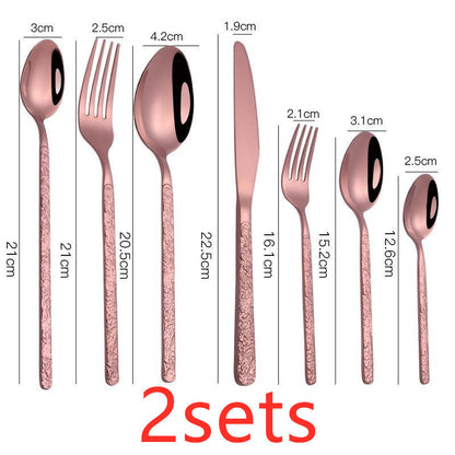 Embossed Handle Steak Cutlery Set