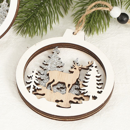 Creative Christmas Wooden Pendant