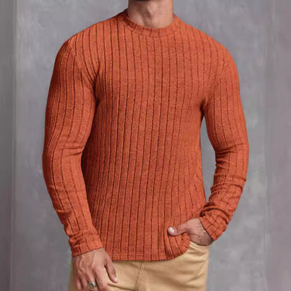 Casual Solid Color Round Neck Long Sleeve T-shirt