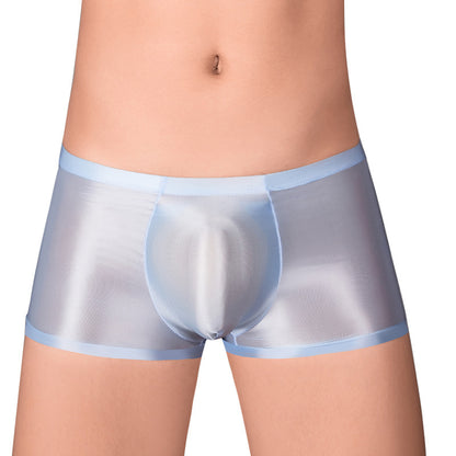 Oil Glossy U Convex Transparent Men's Stretch Shorts