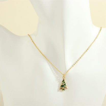 Christmas Necklace, Santa, Snowman, Rhinestones