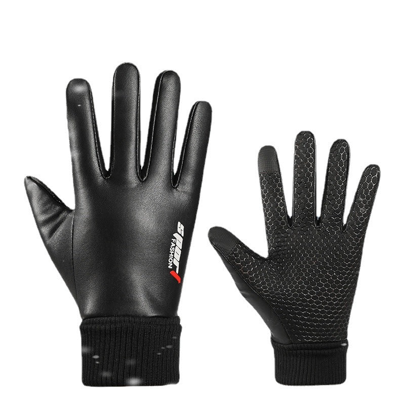 Men's Warm Touch Screen Leather Gloves