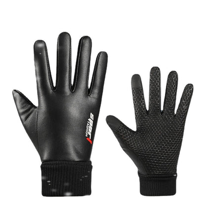 Men's Warm Touch Screen Leather Gloves