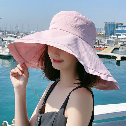 Women's Wide Brim UV Protection Sun Hat with Neck Protection