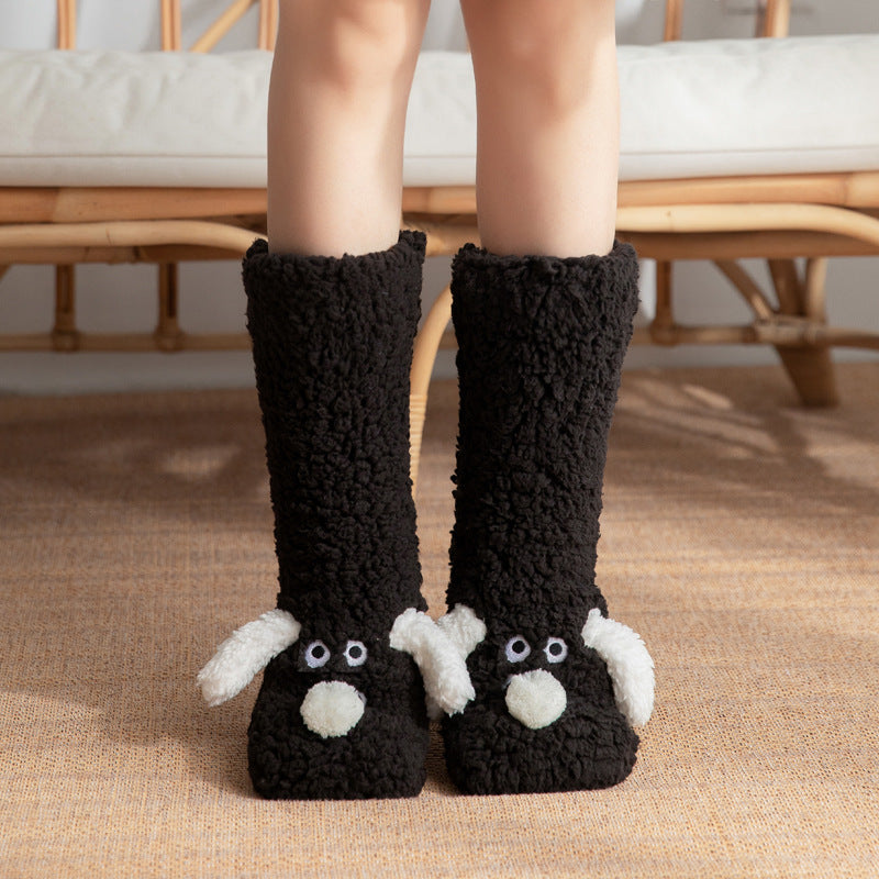 Cute Cartoon Dog Plush Winter Socks