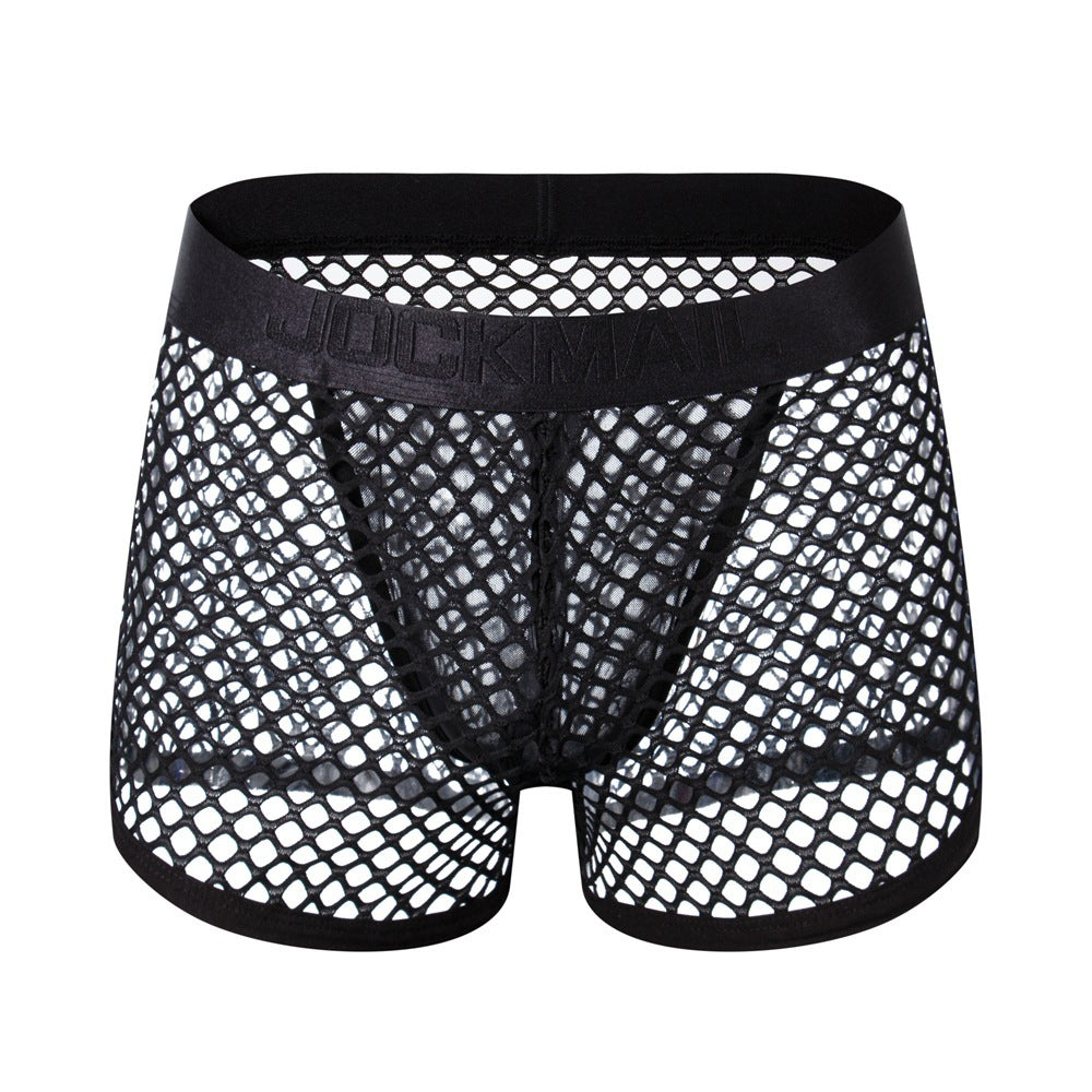 Men's Solid Color Mesh Low Waist Underwear