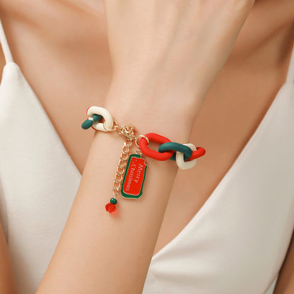Christmas Bracelet, Santa, Snowflake, Pearl