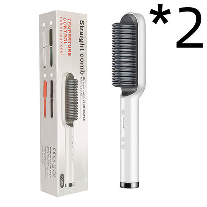 2 In 1 Hair Straightener Hot Comb Curling Brush