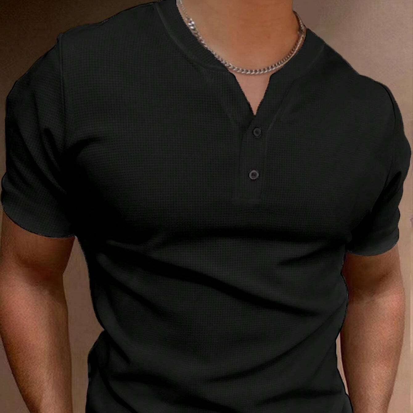 Summer Fashion Men's V-neck Short Sleeve Coat
