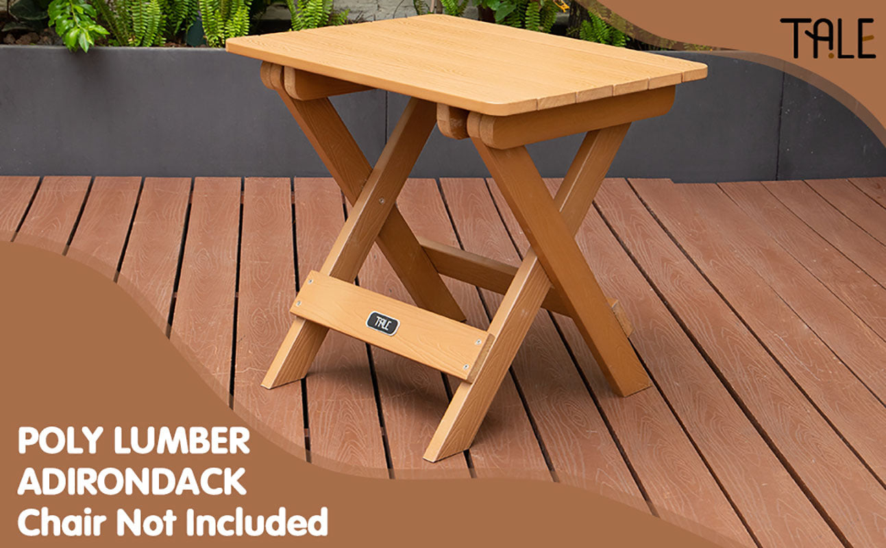 TALE Portable Folding Adirondack Side Table - All-Weather & Fade-Resistant