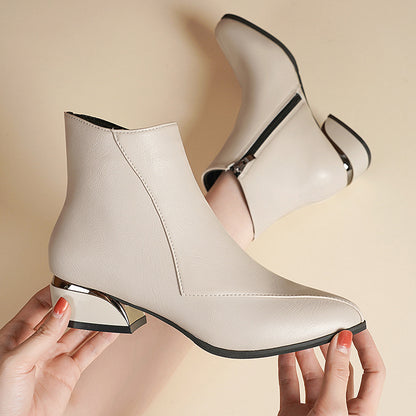 British Style Chunky Heel Martin Boots